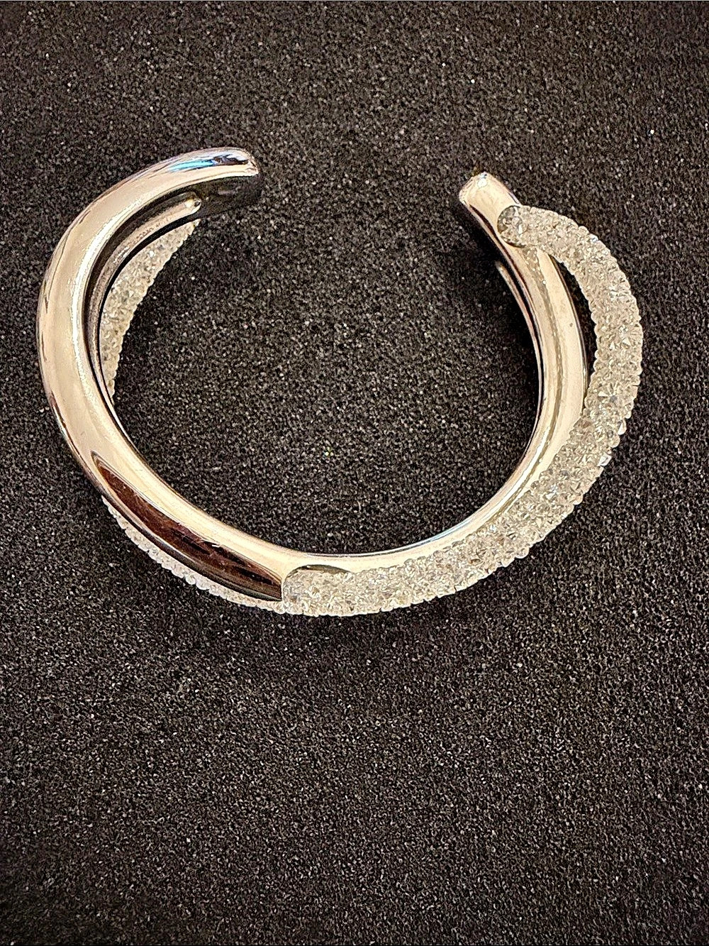 Swarovski Crystal Accent Cuff Bracelet in Silver Like New